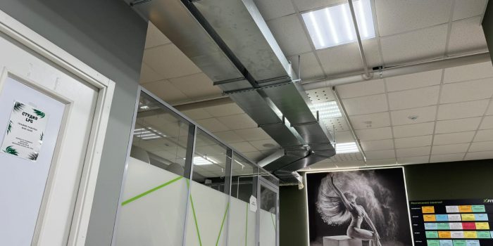 Приточно-вытяжная вентиляция с рекуперацией shuft в фитнес студии